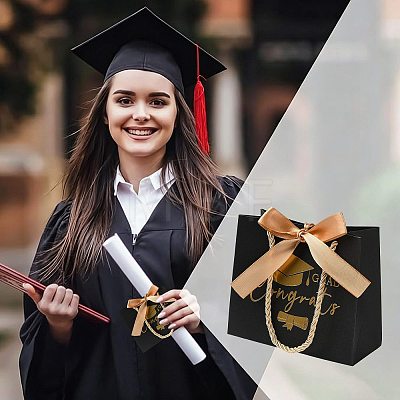 Gold Stamping Graduation Cap Paper Gift Bags CARB-FZC0001-01A-1
