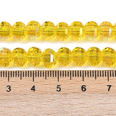 Electroplate Transparent Glass Beads Strands EGLA-B011-08A-AB06-1