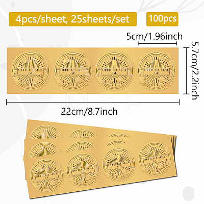 Self Adhesive Gold Foil Embossed Stickers DIY-WH0575-012-1