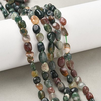 Natural Indian Agate Nuggets Beads Strands G-J335-02-1