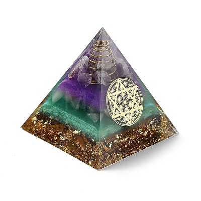 Orgonite Pyramid Resin Energy Generators DJEW-D013-04B-1