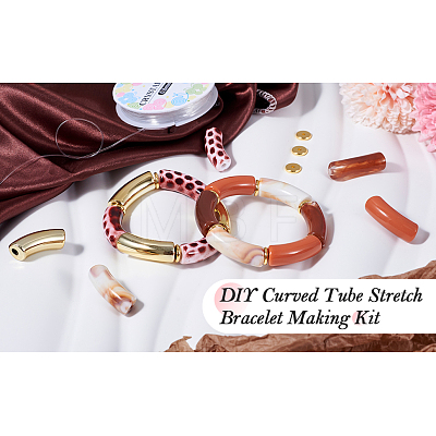 DIY Curved Tube Stretch Bracelet Making Kit DIY-TA0004-83-1