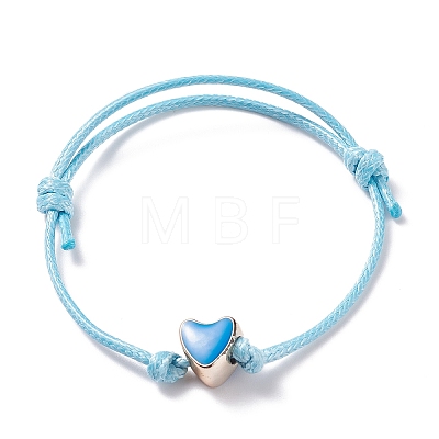 Heart Beaded Cord Bracelet BJEW-JB07678-1