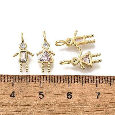 Brass Micro Pave Cubic Zirconia Pendants KK-D339-02G-10-1