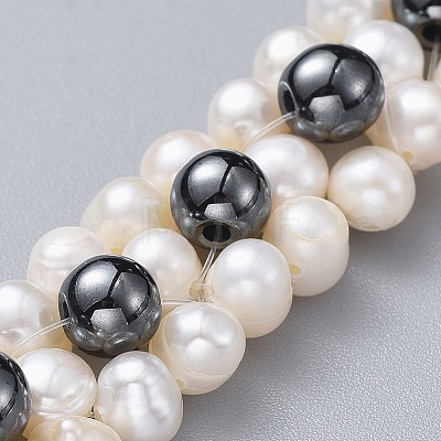 Non-Magnetic Synthetic Hematite Beads Bracelets BJEW-JB04605-1