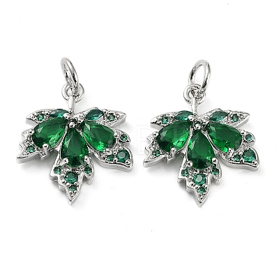 Rack Plating Brass Clear Cubic Zirconia Pendants KK-B078-02P-02-1