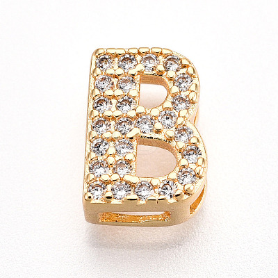 Brass Micro Pave Cubic Zirconia Charms KK-N254-217G-B-1