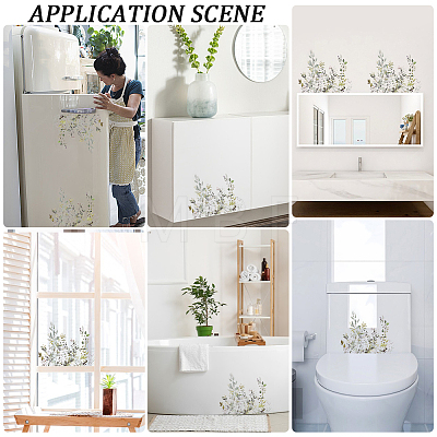 Plant PVC Self Adhesive Decorative Stickers DIY-WH0491-37A-1