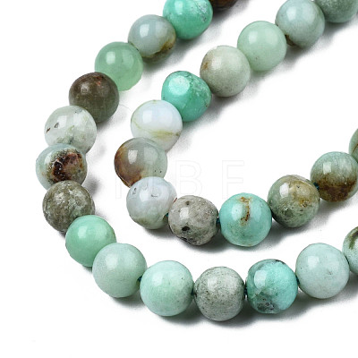 Natural Chrysoprase Beads Strands G-S333-6mm-016-1