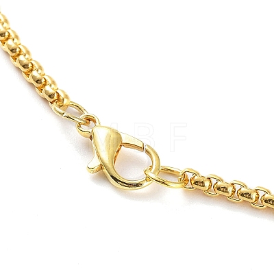 Golden Alloy Rhinestone Pendant Necklaces NJEW-P284-02G-1