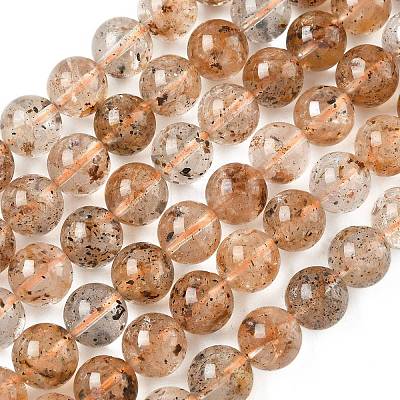 Natural Herkimer Diamond Beads Strands G-Z115-C03-10mm-1