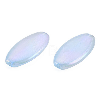 Rainbow Iridescent Plating Acrylic Beads OACR-N010-066-1
