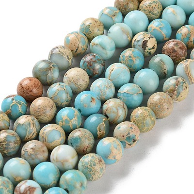 Dyed Natural Regalite/Imperial Jasper/Sea Sediment Jasper Beads Strands G-B124-C01-15-1