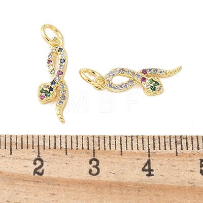 Brass Micro Pave Cubic Zirconia Pendants KK-U056-52G-1