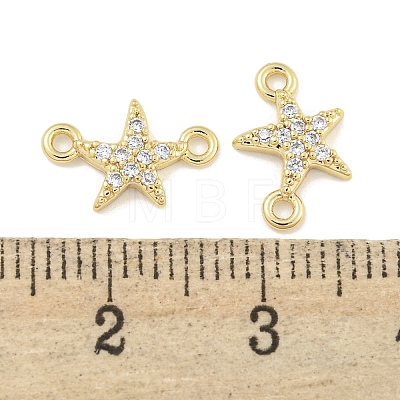 Brass Micro Pave Clear Cubic Zirconia Connector Charms KK-Q820-42G-1