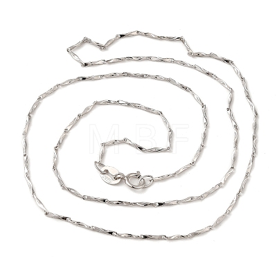 Rhodium Plated 925 Sterling Silver Chain Necklaces STER-F039-12P-1