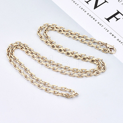 Brass Cable Chains Necklace Making MAK-N034-004A-G-1