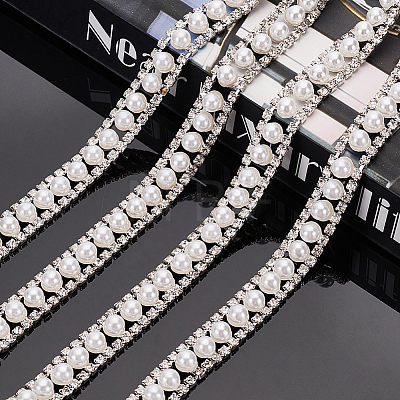 Double Rows Alloy Rhinestone Cup Chain FIND-NB0002-71-1