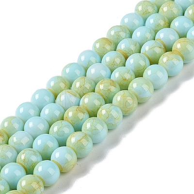 Baking Paint Glass Bead Strands GLAA-H031-01B-08-1