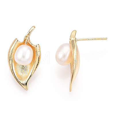 Natural Pearl Stud Earrings PEAR-N020-06E-1