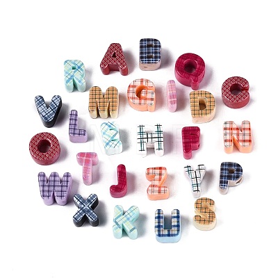 Printed Opaque Acrylic European Beads OACR-Q199-08-1