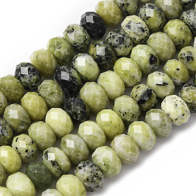 Natural Yellow Turquoise(Jasper) Beads Strands G-B179-A02-6x8mm-1