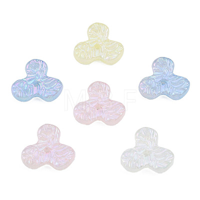 Rainbow Iridescent Plating Acrylic Beads OACR-N010-060-1