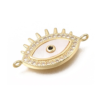 Brass Micro Pave Clear Cubic Zirconia Connector Charms CU-CBAF50C-17G-1