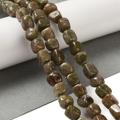 Natural Unakite Beads Strands G-B078-D25-01-1