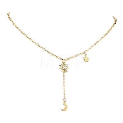 Brass Paperclip Chains Necklaces NJEW-JN04844-1