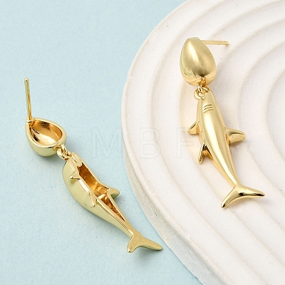 Brass Dangle Earrings EJEW-D352-06G-01-1
