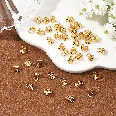 SHEGRACE Brass Bead Cap Bails XGRQ1U791-375G-1