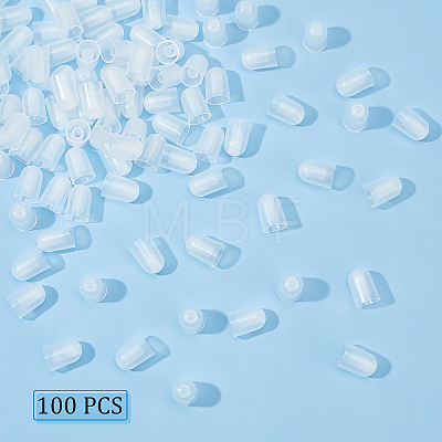 Olycraft 100Pcs Transparent Plastic Syringe Tip Cap AJEW-OC0002-97-1