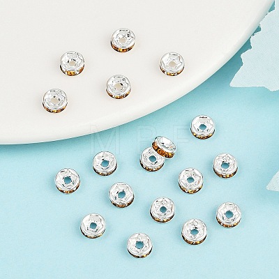 Brass Grade A Rhinestone Spacer Beads RB-A014-Z6mm-17S-1