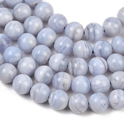 Natural Blue Lace Agate Beads Strands G-B183-A01-8mm-1