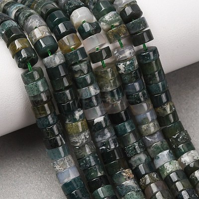 Natural Moss Agate Beads Strands G-M420-A14-01-1
