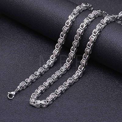 Titanium Steel Byzantine Chain Necklaces FS-WG56795-142-1