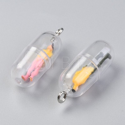 Plastic Mini Capsule Pendants KY-B001-01-1