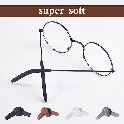 Gorgecraft 20 Pairs 4 Colors Silicone Eyeglasses Temple Tips Sleeve Retainer AJEW-GF0006-79-1