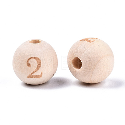 Unfinished Natural Wood European Beads WOOD-S045-141A-2-1