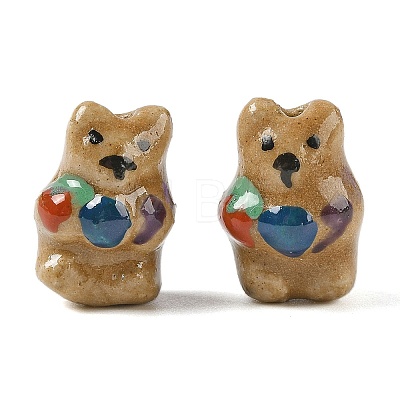 Hand-Painted Porcelain Beads PORC-R001-01D-1