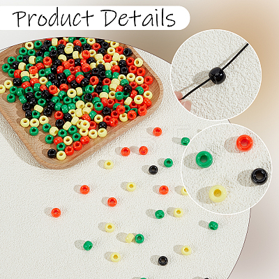 1000Pcs 4 Colors Opaque Plastic Beads KY-SC0002-63-1