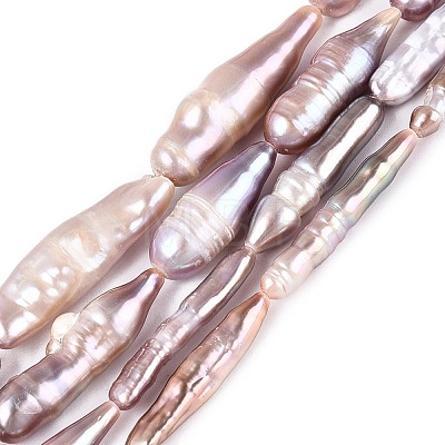 Natural Baroque Stick Pearl Keshi Pearl Beads Strands PEAR-N021-19-01C-1