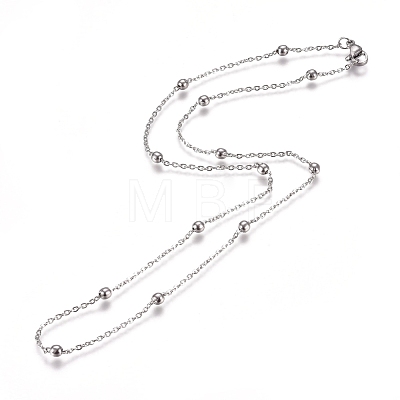 Non-Tarnish 304 Stainless Steel Cable Chain Necklaces NJEW-L159-08B-P-1