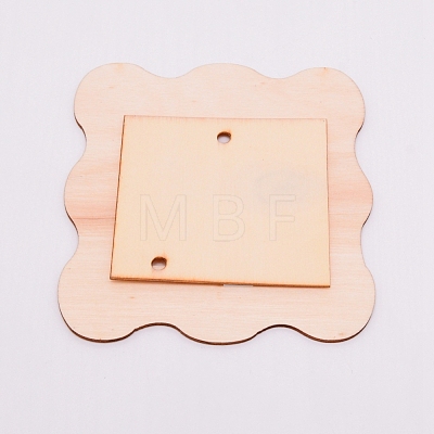 Unfinished Natural Wood Photo Frames WOOD-WH0108-02-1