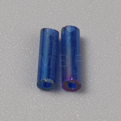 300Pcs Transparent Glass Round Bugle Beads GLAA-WH0015-74H-1