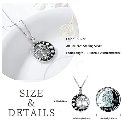 Rhodium Plated Alloy Tree of Life Pendant Necklaces PW-WGD3068-01-1-1