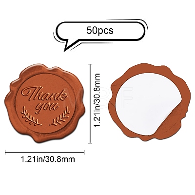Adhesive Wax Seal Stickers DIY-SD0001-60B-1