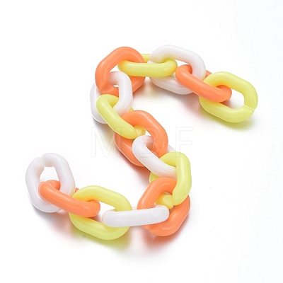 Handmade Opaque Acrylic Cable Chains AJEW-JB00550-01-1