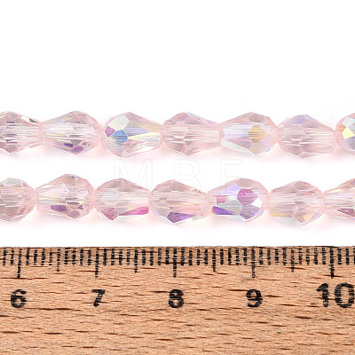 Transparent Electroplate Glass Beads Strands EGLA-N023-6x8mm-A03-1